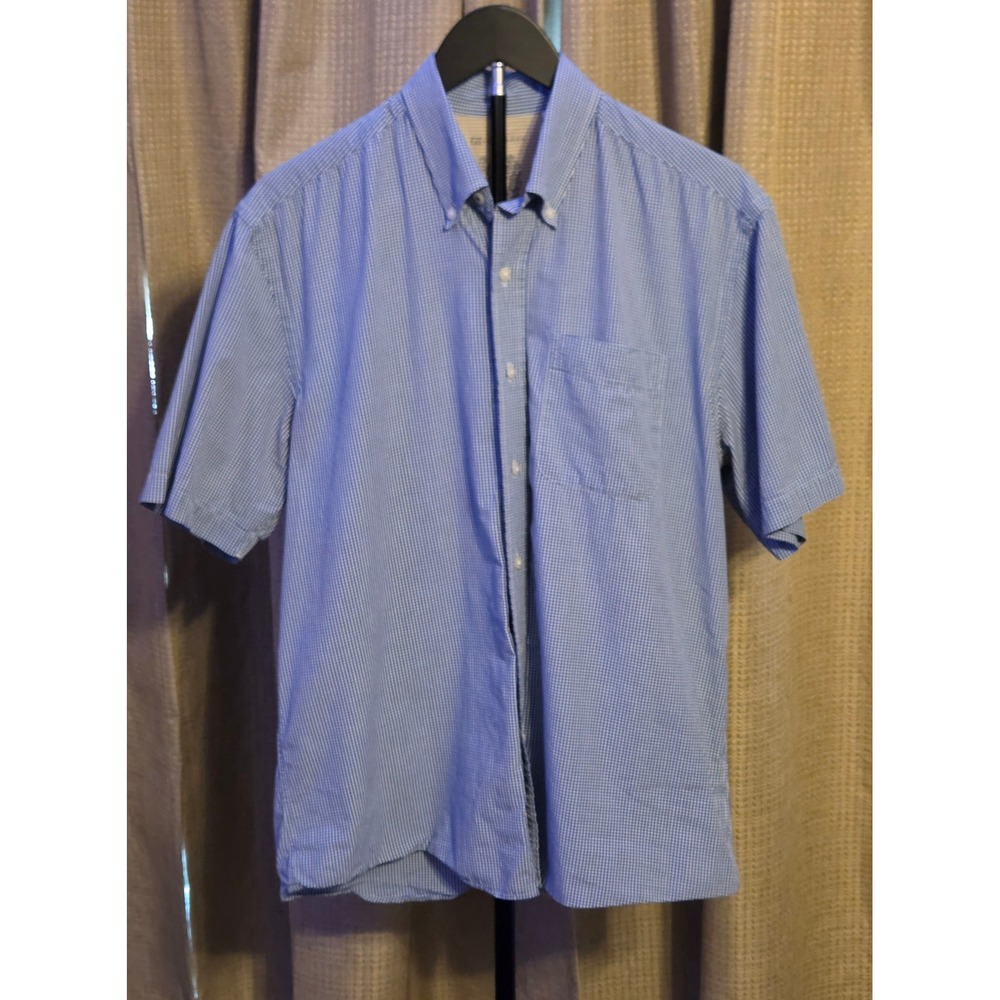 Cutter‎ & Buck Blue White Gingham Button Down Shirt Mens Size Large